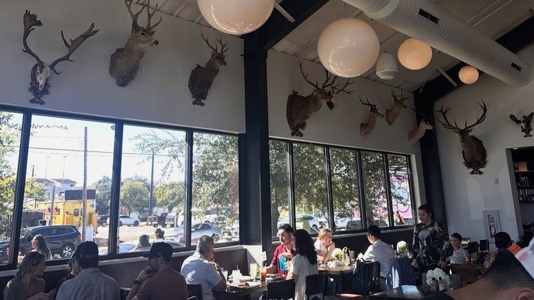 The interior of J-Bar-M Barbecue in Houston