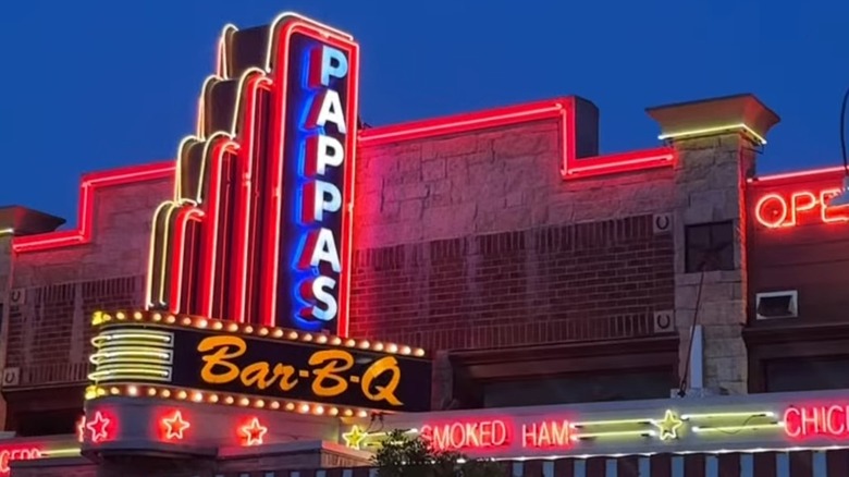 The exterior of Pappas Bar-B-Q in downtown Houston