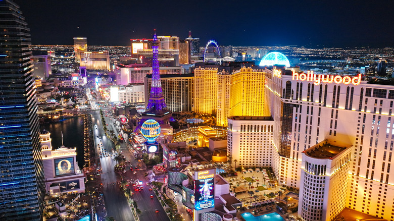 Aerial shot of the Las Vegas Strip, Nevada