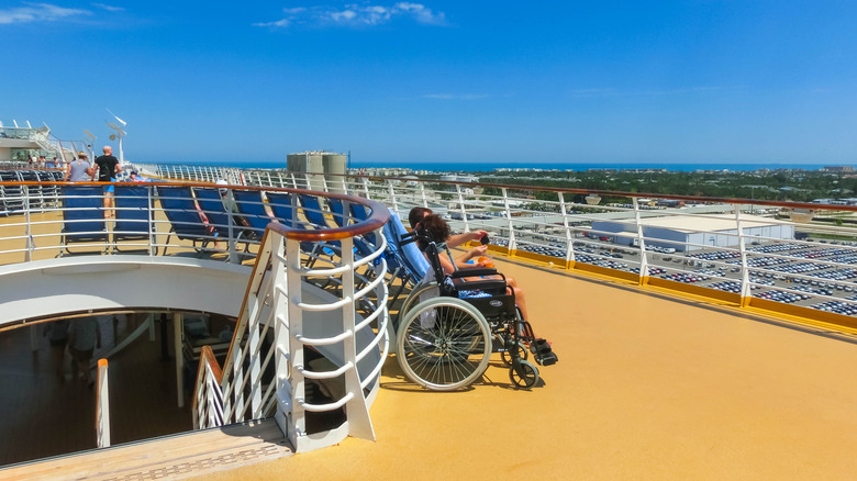 Cruise passenger in a wheelchair