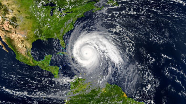 A satellite image of a hurricane bound for Florida