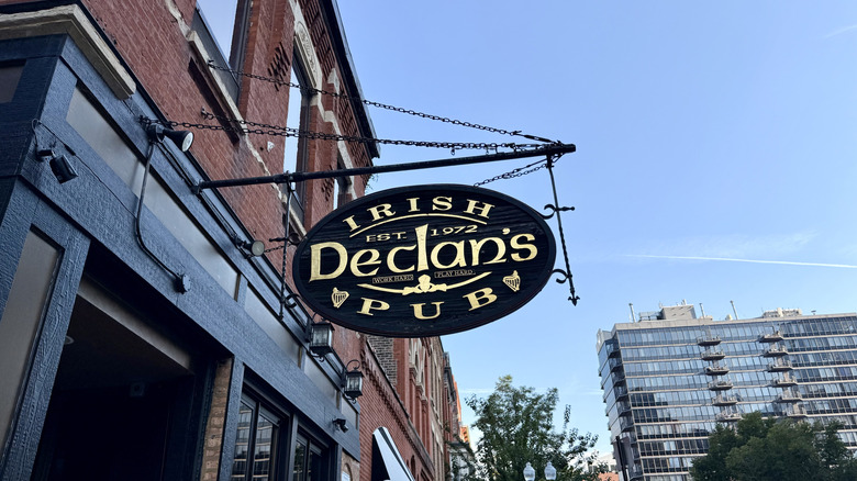 The sign at Declan's Irish Pub