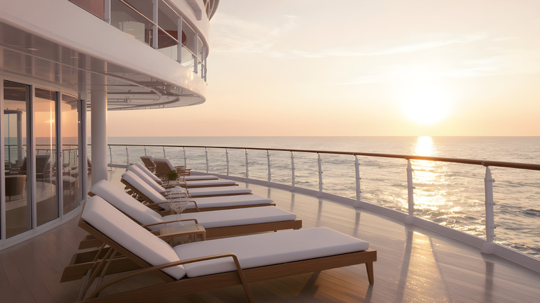Chairs on a cruise ship deck