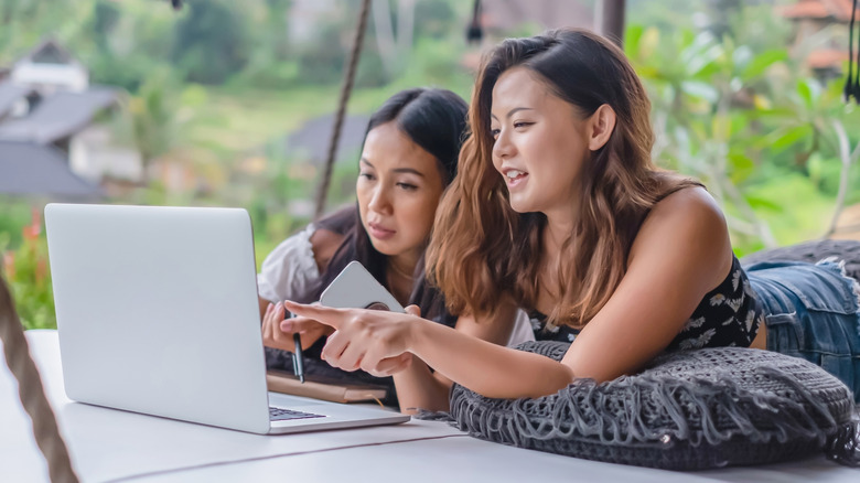 Women browsing on computer