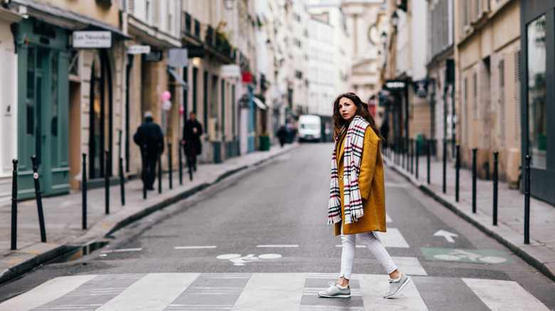 A French woman in the city center