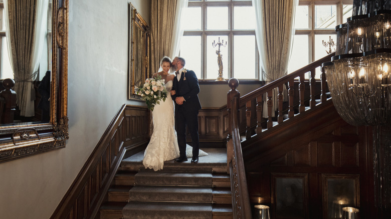 A couple at their hotel wedding