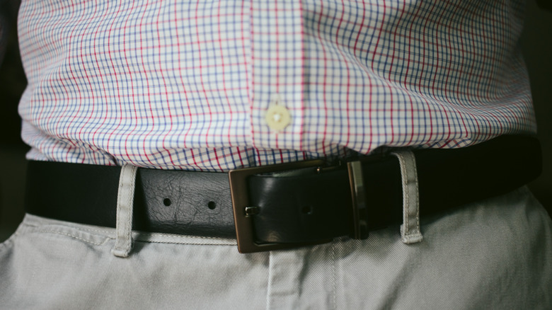 belt on man's waist