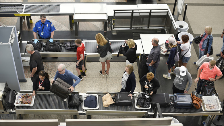 bust security line at airport