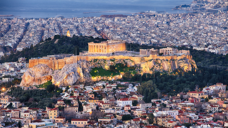 View of the Parthenon overlooking Athens.