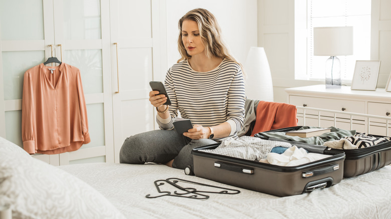 Woman packing 
