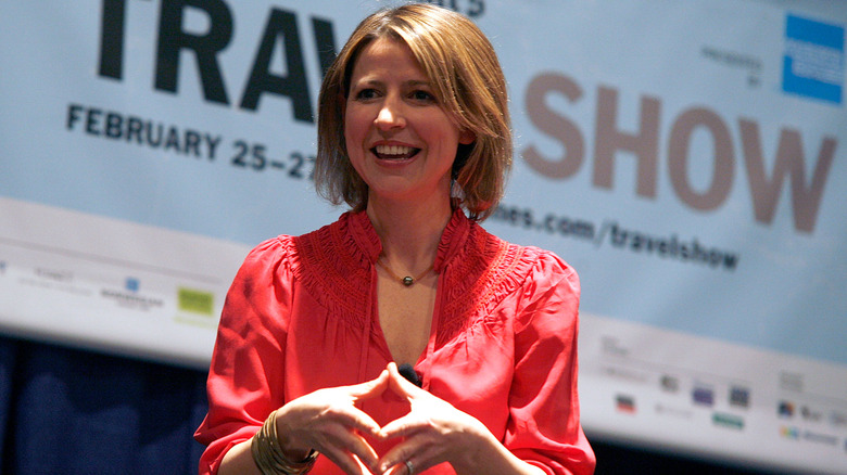 Samantha Brown giving travel talk