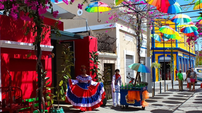 The popular Umbrella Street in Puerto Plata