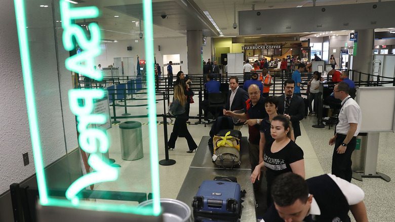 People in line at TSA PreCheck