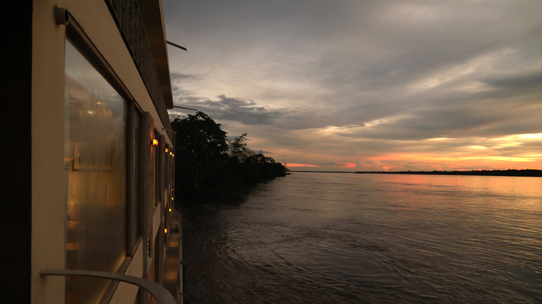 Sunset Amazon river cruise