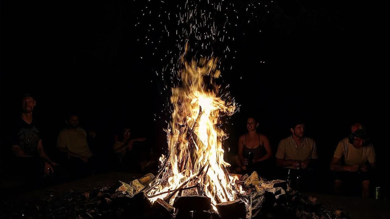 An outdoor fire at AMC's Mohican Outdoor Center