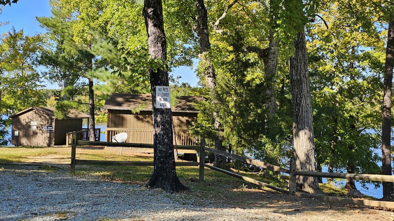 The cabins for rent in Hyco Lake Park & Campground along Hyco Lake, North Carolina