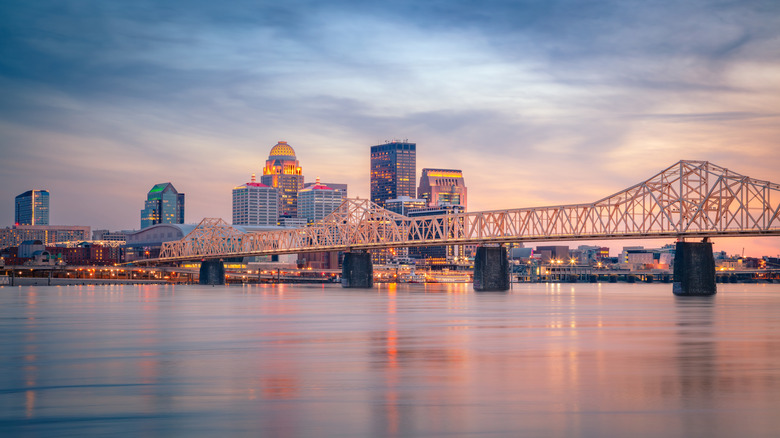Downtown Louisville, Kentucky at the Ohio River