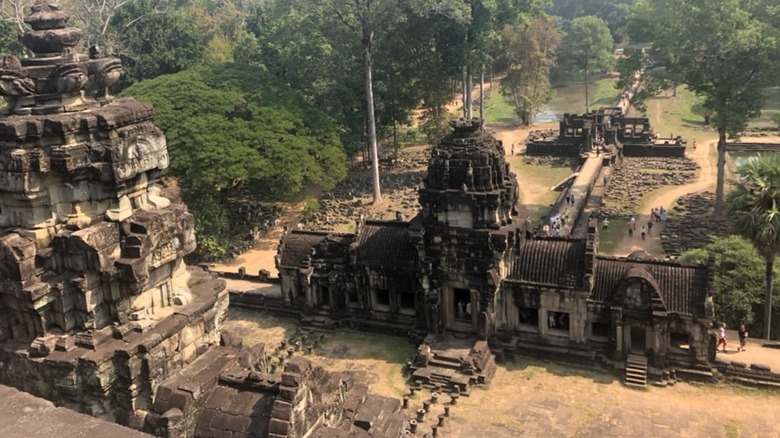 Overlooking structures at Angkor Wat