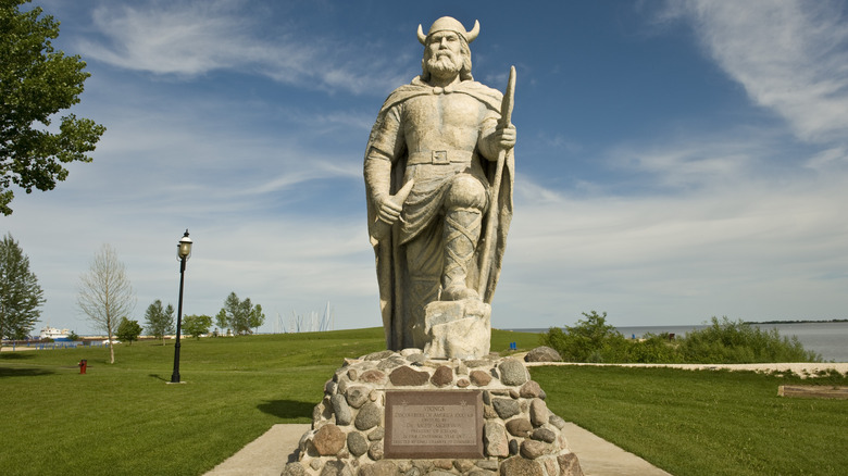 A Viking statue in Gimli, Manitoba