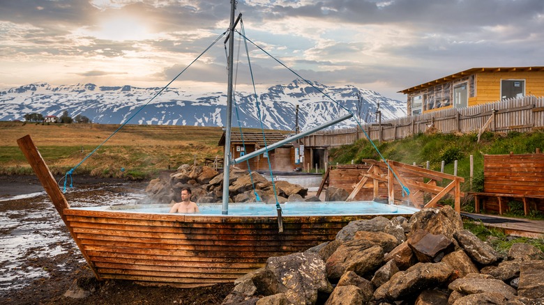 Hot tubs in Hauganes, Iceland