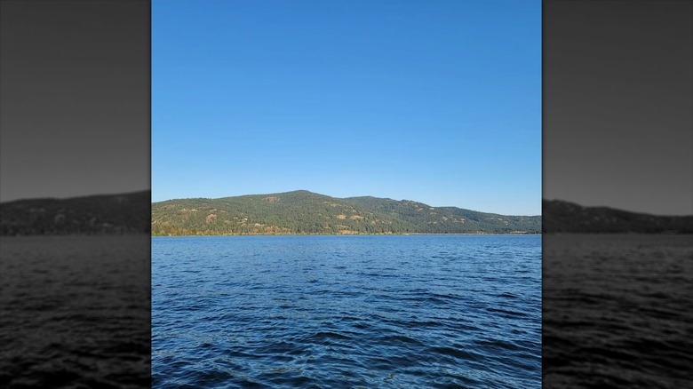 Water lapping the shore of Ponderay, Idaho
