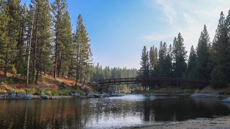 A bridge crossing Winchester Lake