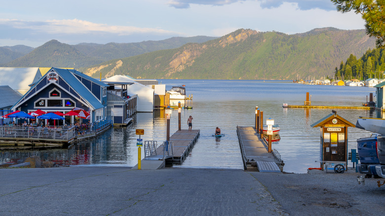 Docks in Lake Pend Oreille in Bayview, Idaho