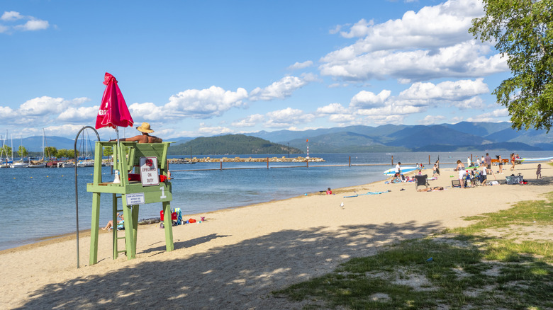 The beach of Sandpoint City Park, Sandpoint, Idaho