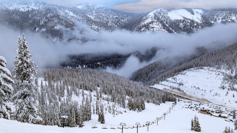 Lookout Pass ski & recreation area in winter