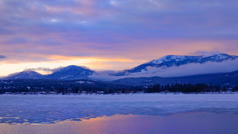 Mountains surrounding Lake Pend Oreille in Idaho
