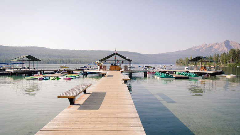 View of the marina at Redfish Lake Lodge