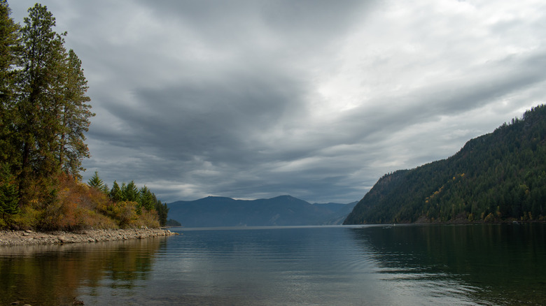 Farragut State Park and Lake Pend Oreille in fall