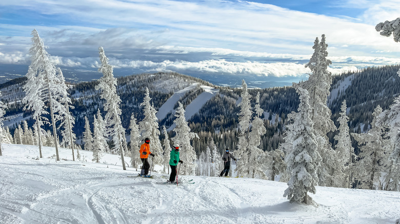 People skiing at Schweitzer Mountain