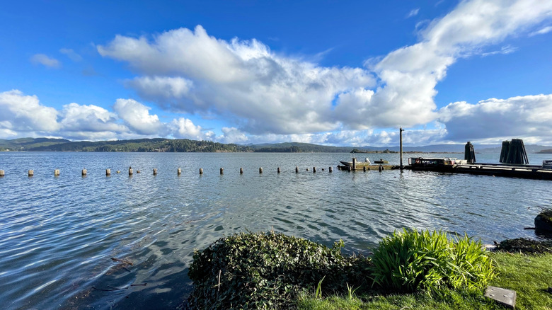 Clouds and blue sky over Coos Bay, Oregon