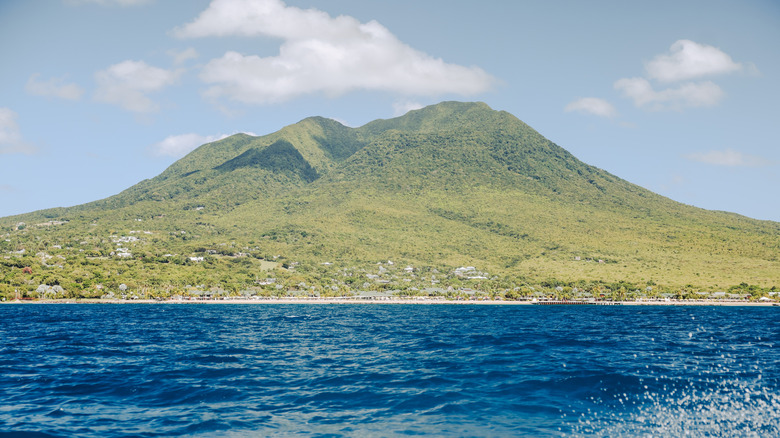 Nevis Peak, the volcano on Nevis island, St. Kitts and Nevis