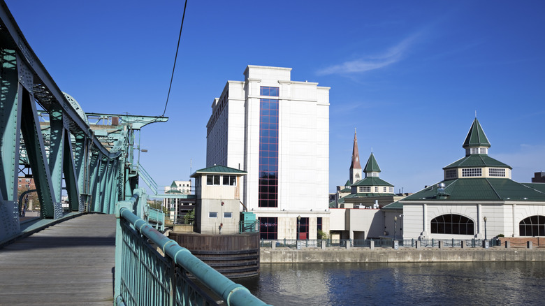 Downtown Joliet, Illinois, USA, as seen from the bridge