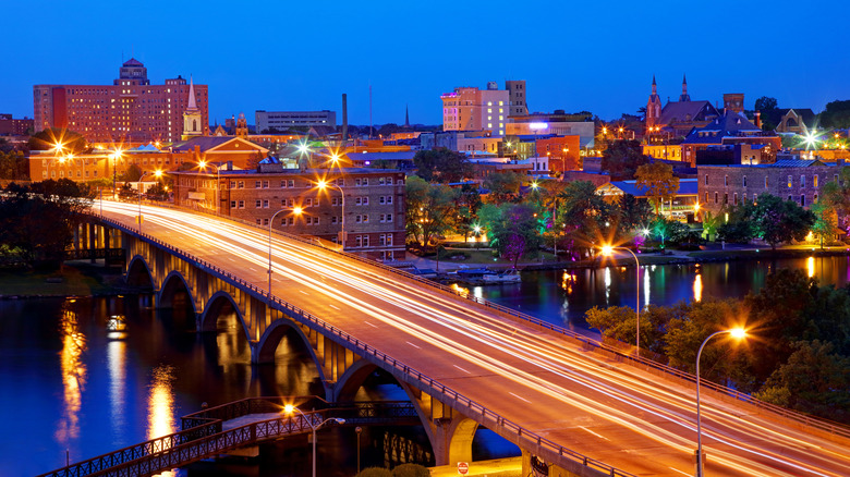 Rockford, Illinois, at night
