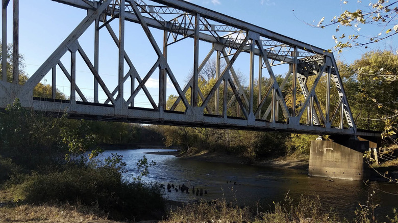 A bridge over water in Carpenter Park, Illinois