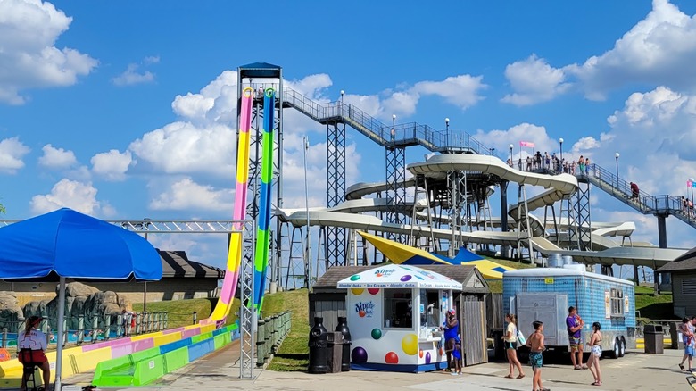 Water slides at Hurricane Harbor Rockford