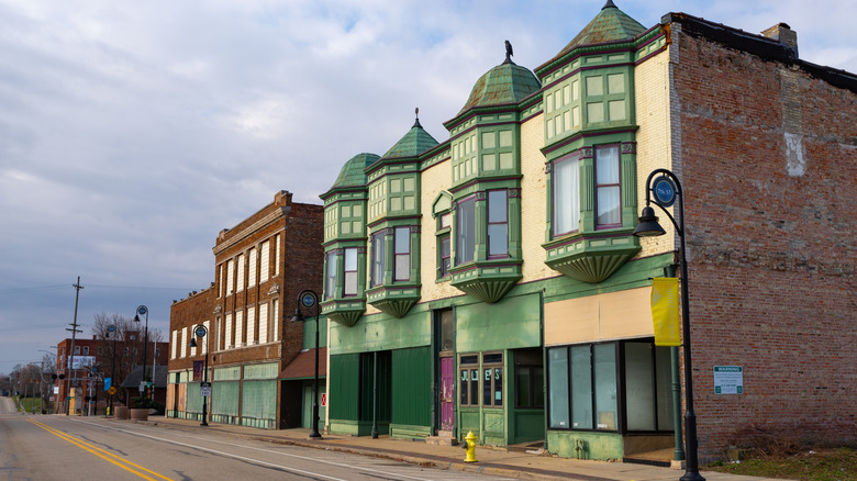 Scandinavian style buildings in downtown Rockford
