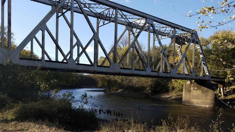 A bridge over water in Carpenter Park, Illinois