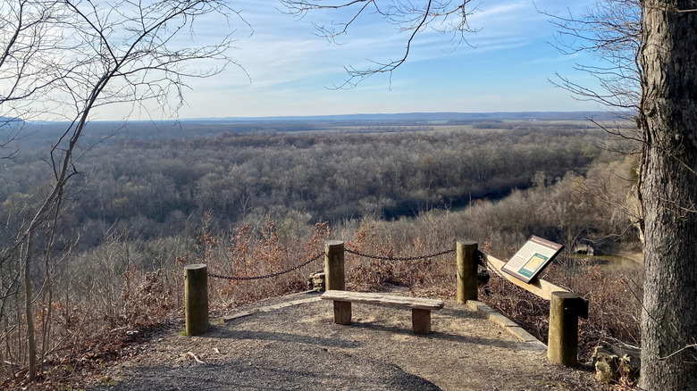 An overlook above the Mississippi floodplain at the Little Grand Canyon in Shawnee National Forest, Illinois.
