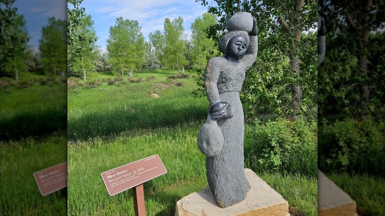 Mother sculpture in the woods at the Chapungu Sculpture Park