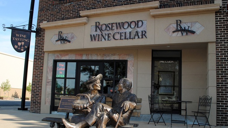 The facade of Rosewood Wine Cellar in Great Bend