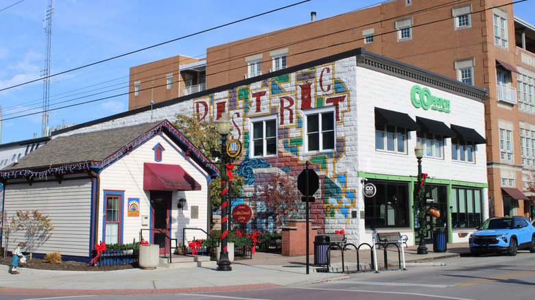 Artfully painted murals on buildings in the Carmel Arts & Design District.