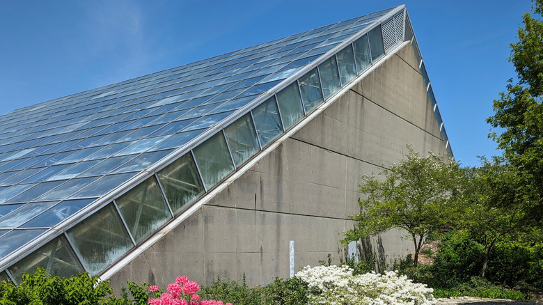 Outside of the Foellinger-Freimann Botanical Conservatory in Fort Wayne, Indiana