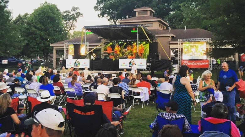 Dozens of people attending Griffith Blues Festival performance