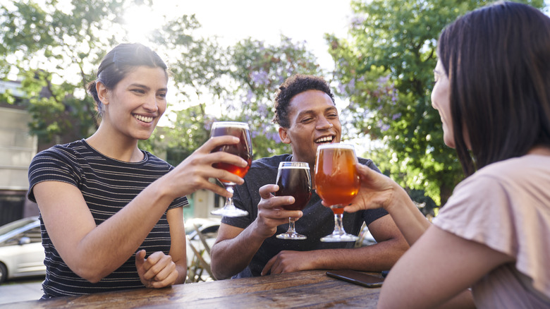 Friends enjoying some craft beer