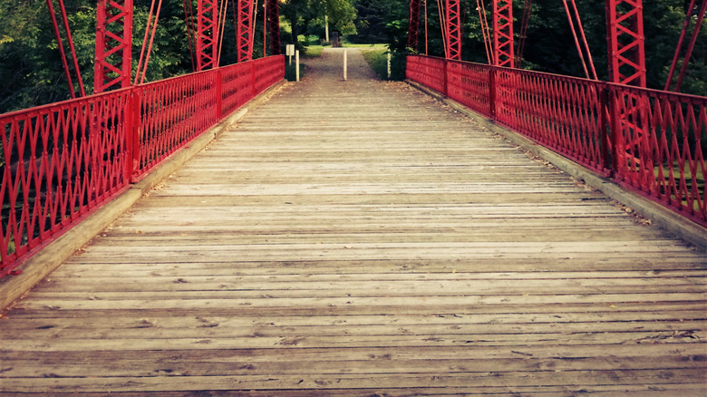 The George Street Bridge invites cyclists and pedestrians to explore Indiana