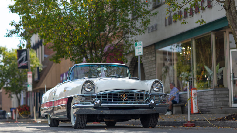 A vintage car on the street in Auburn, Indiana